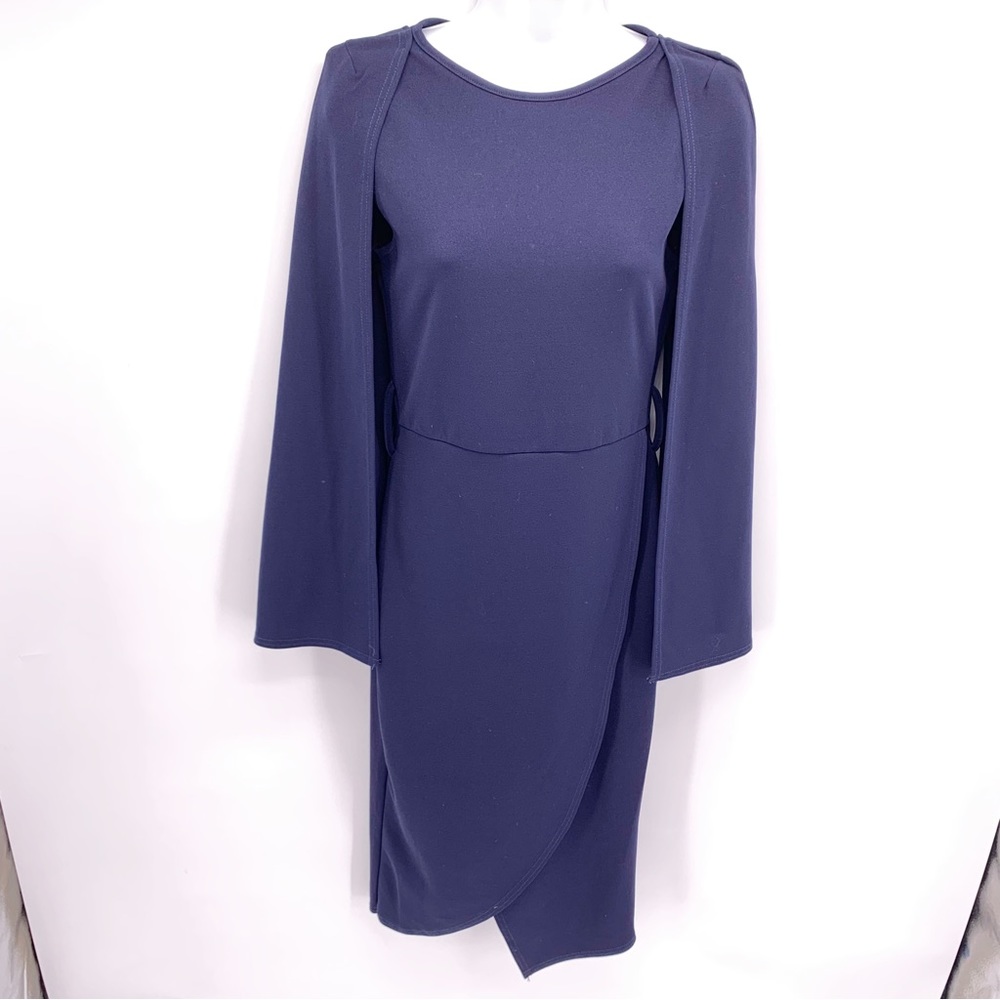 Pretty Little Thing Navy Blue Open Long Sleeve Dress Size 6
